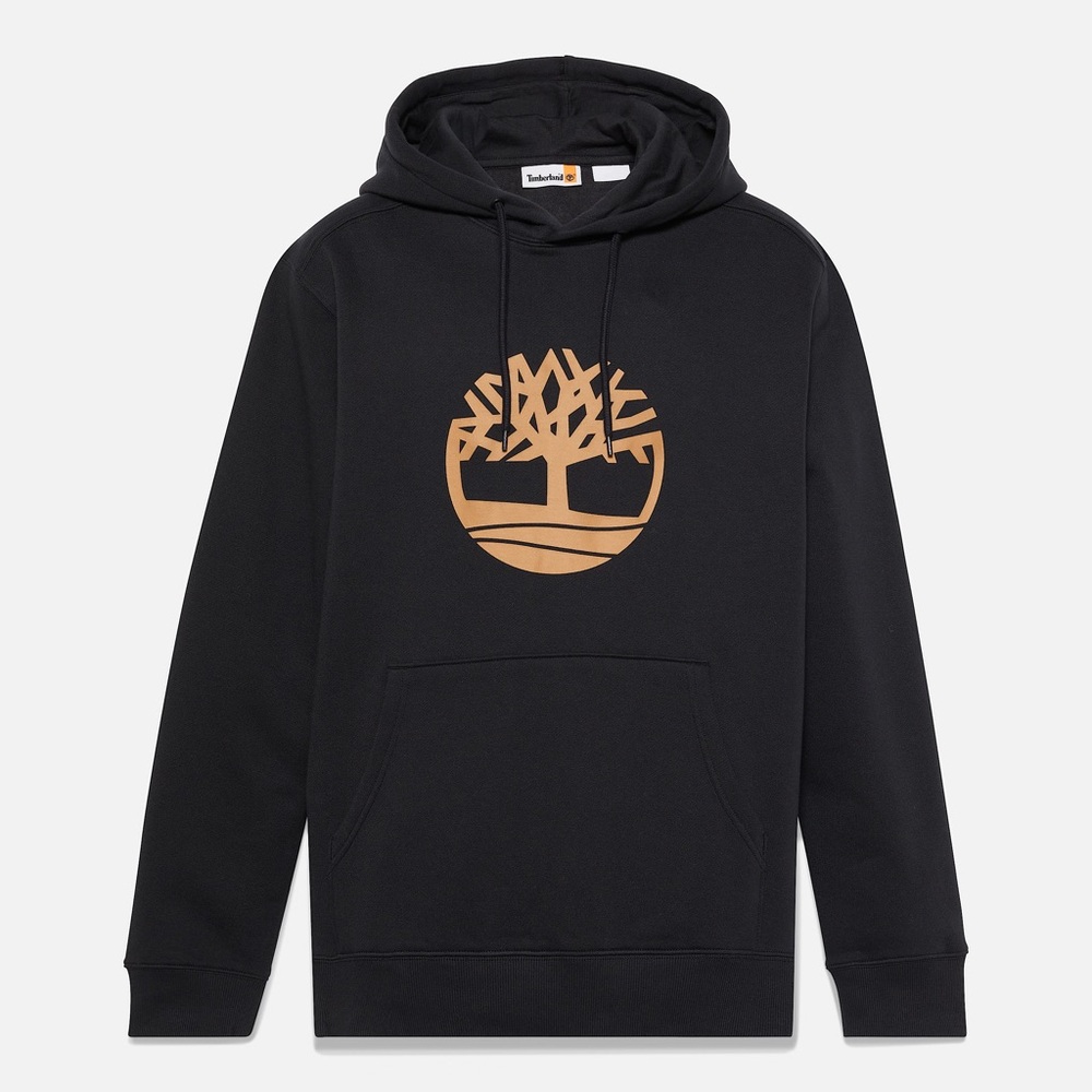 NWT Timberland Boys Black Hoodie with Orange Felt Logo Size Large